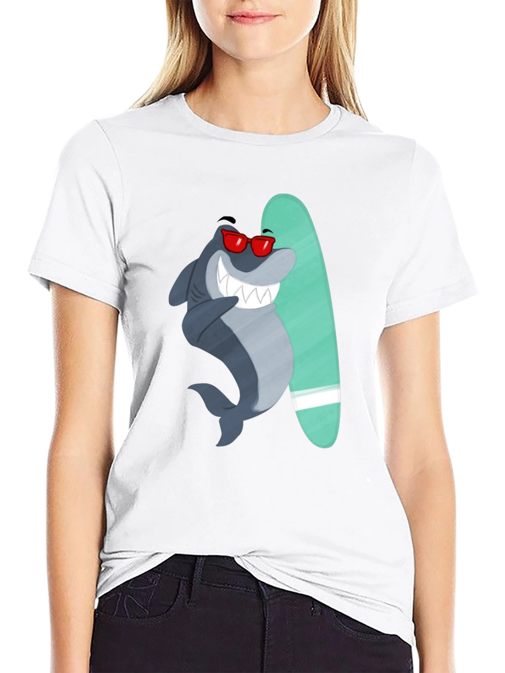 Surfing Shark Graphic Tee - Cool Summer Vibes
