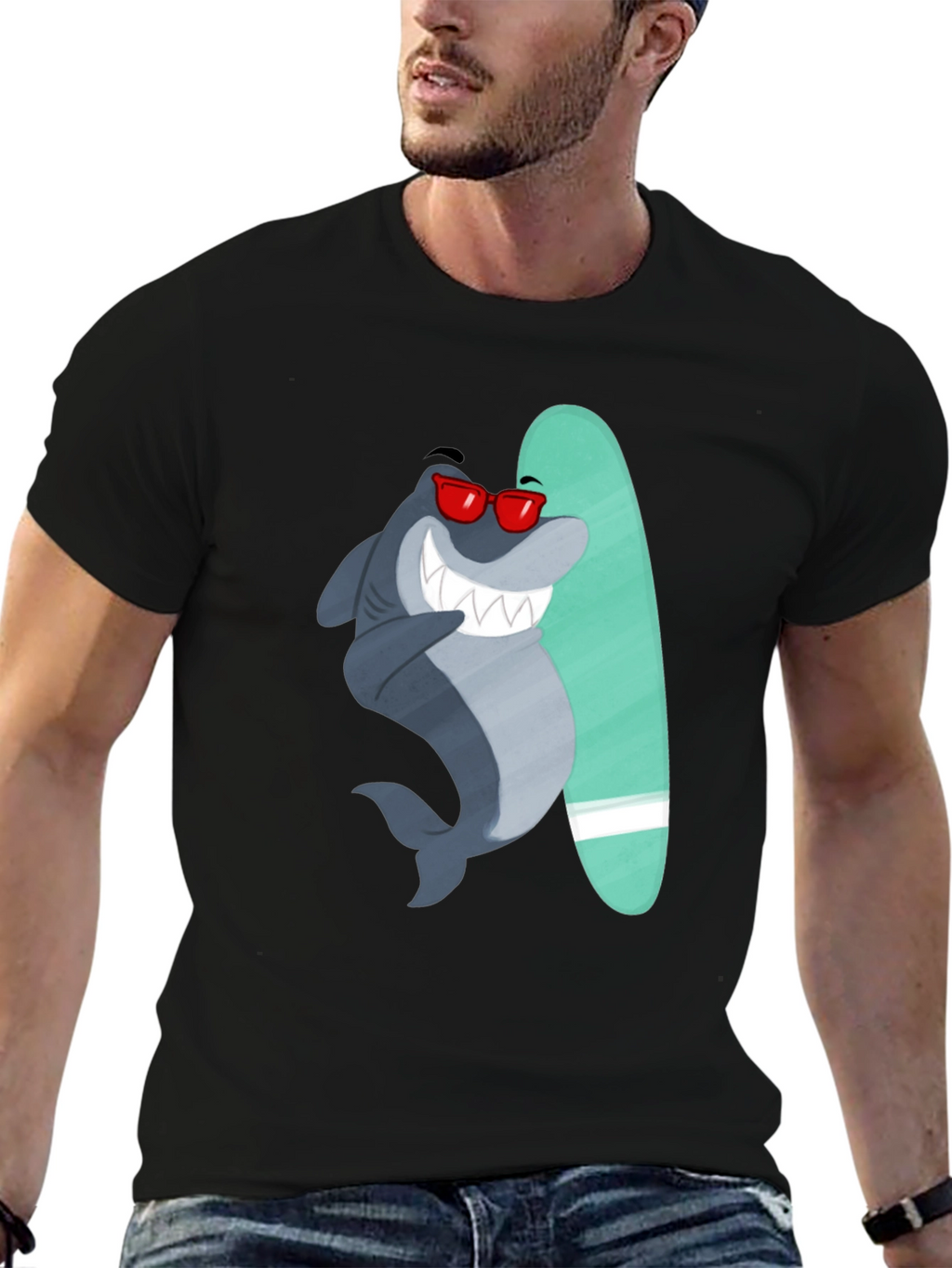 Surfing Shark Graphic Tee - Cool Summer Vibes