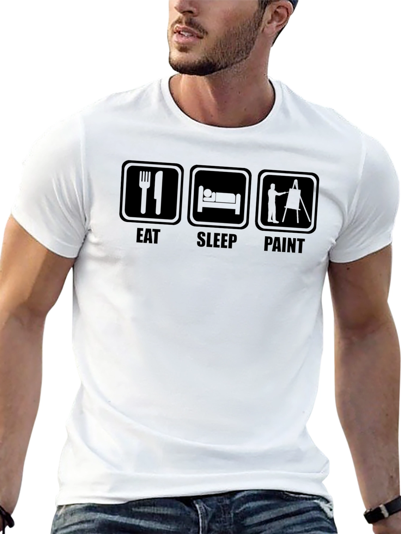 Eat Sleep Paint Black T-Shirt - Artist Life