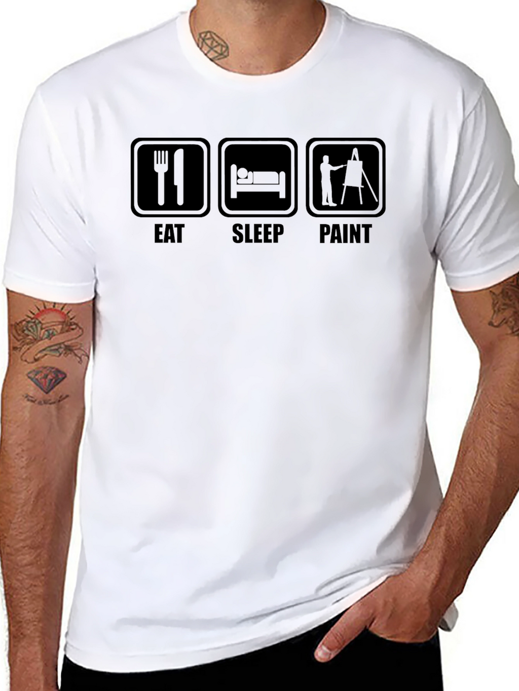 Eat Sleep Paint Black T-Shirt - Artist Life
