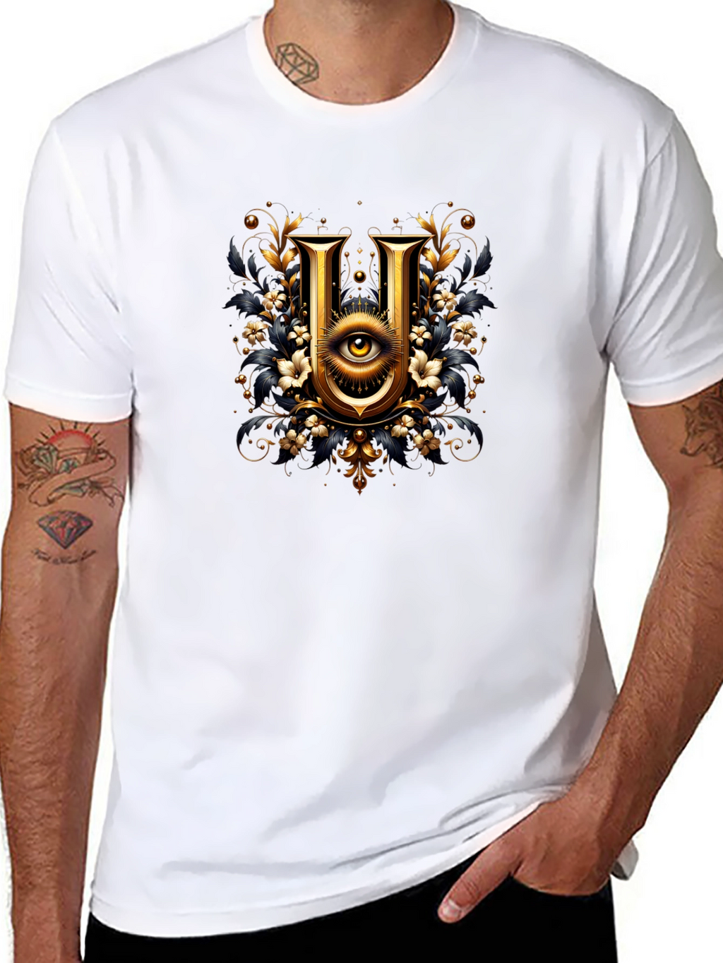 Illuminati U Graphic T-Shirt - Stylish Black Tee