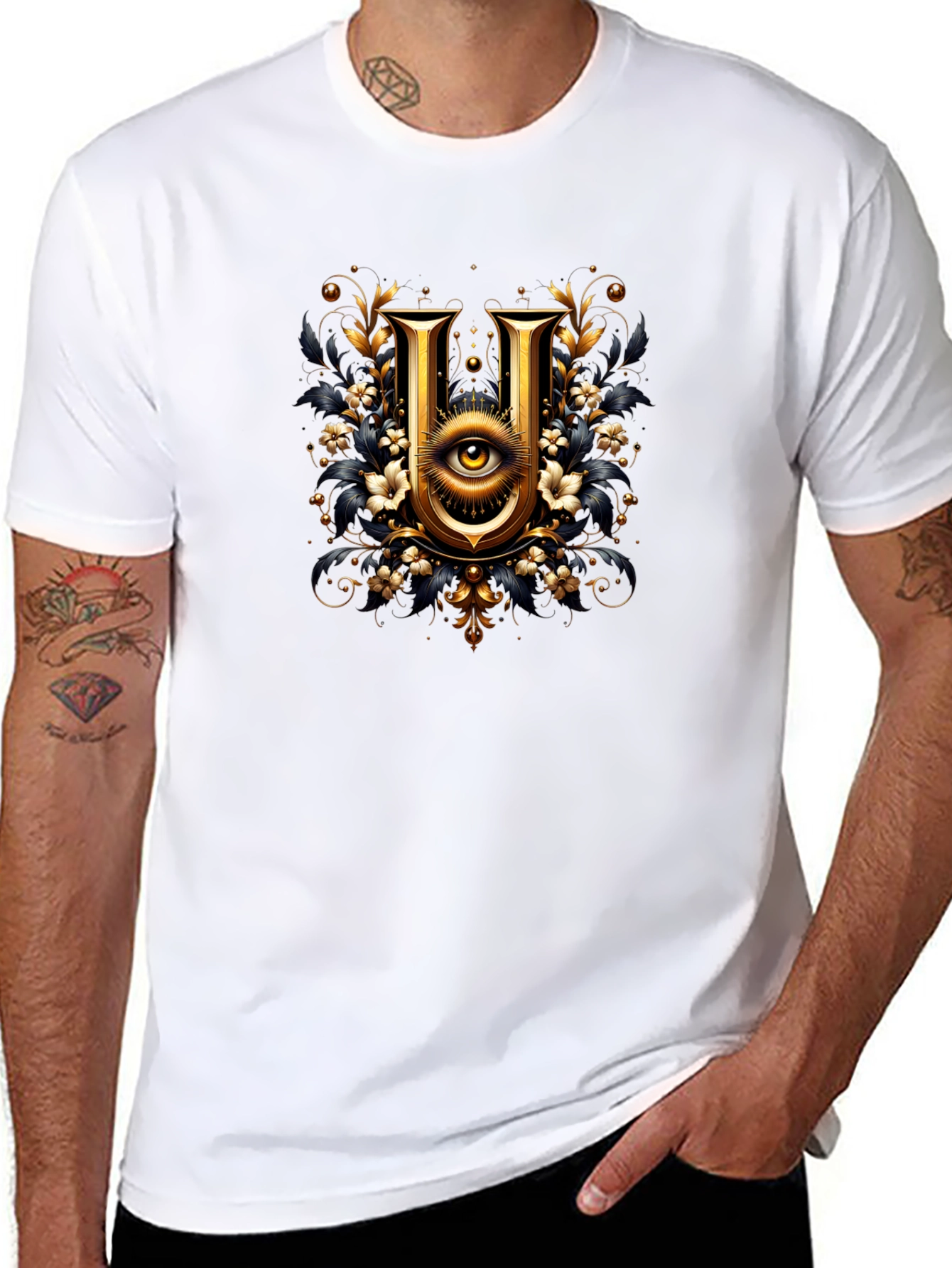 Illuminati U Graphic T-Shirt - Stylish Black Tee