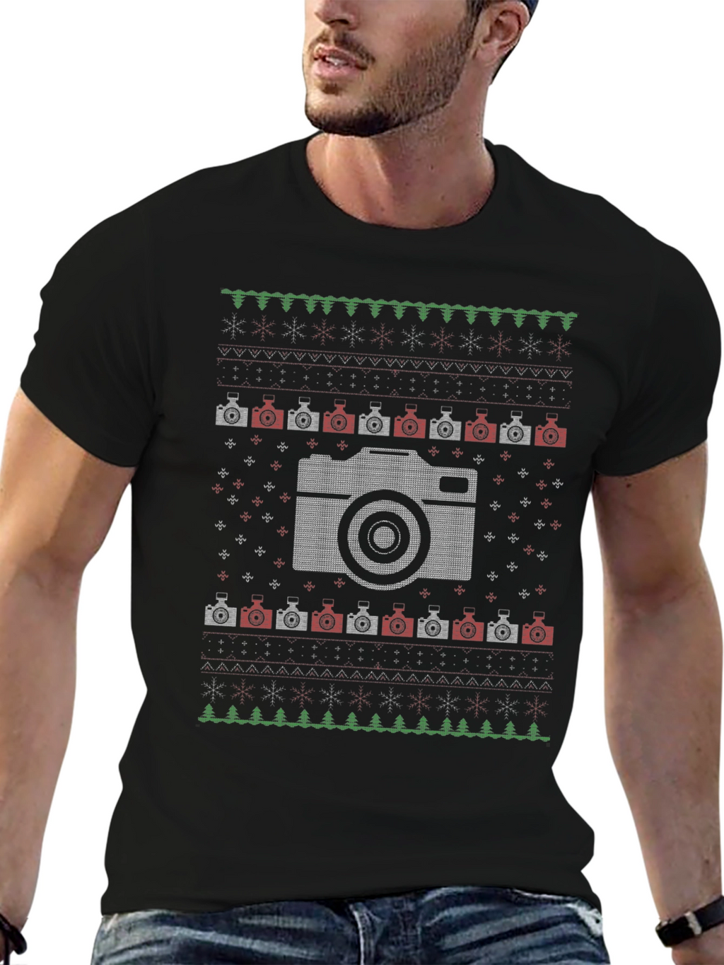 Camera Ugly Christmas Sweater T-Shirt
