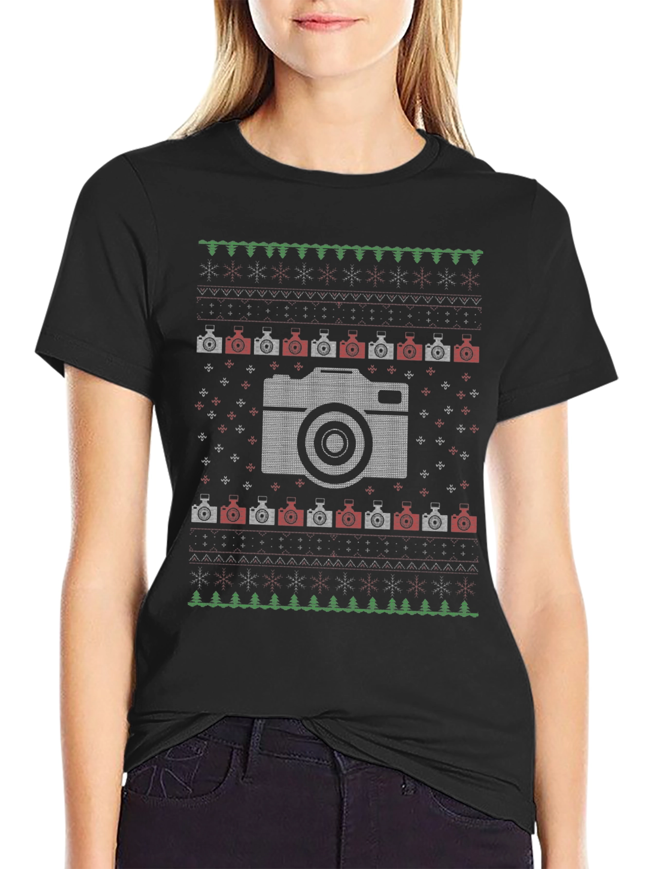 Camera Ugly Christmas Sweater T-Shirt