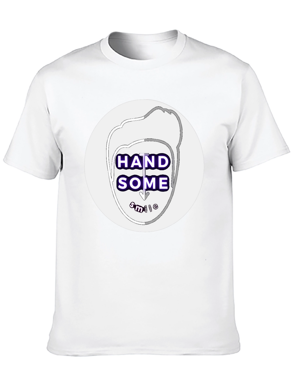 Handsome Smile Graphic Tee - Black Casual T-Shirt