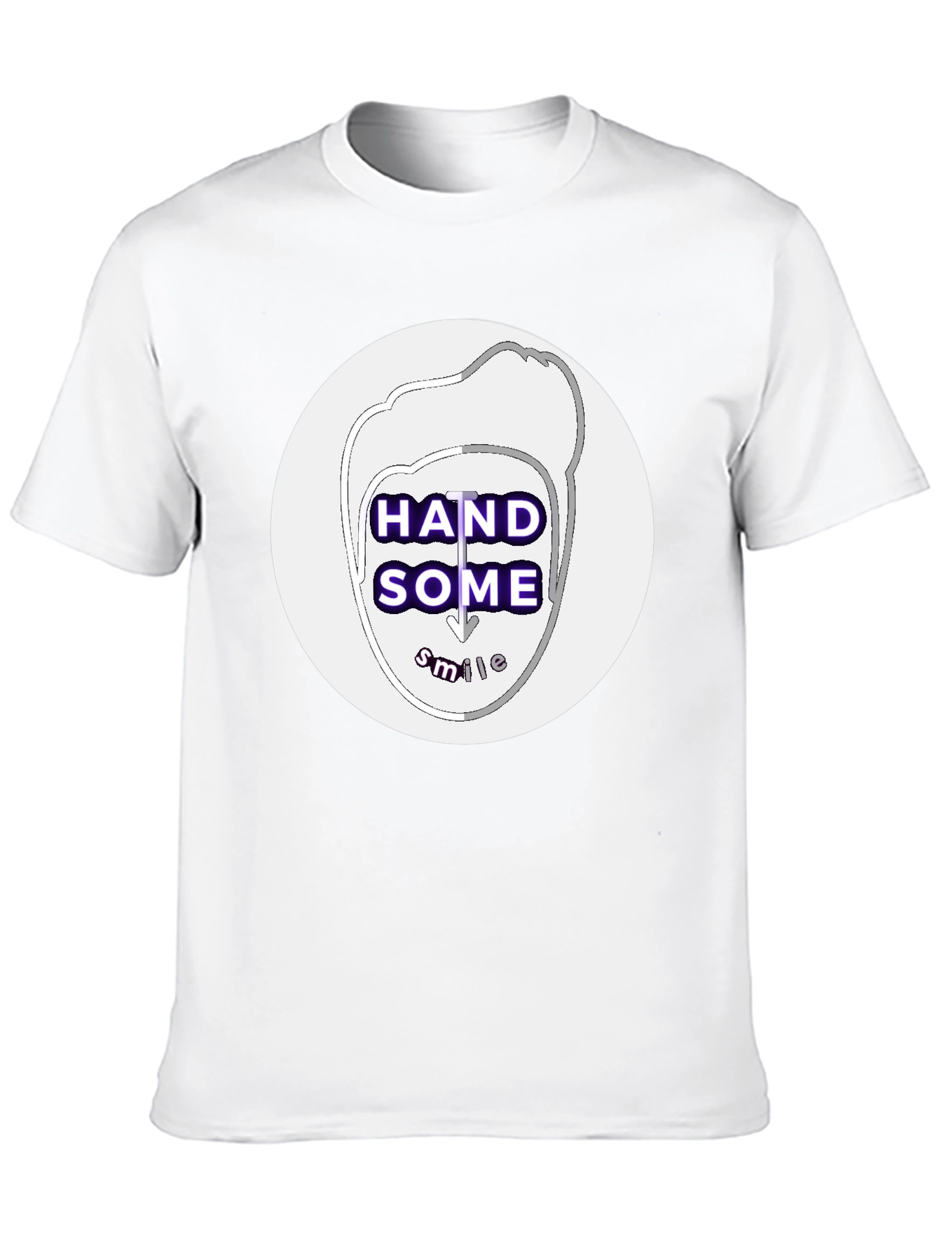 Handsome Smile Graphic Tee - Black Casual T-Shirt