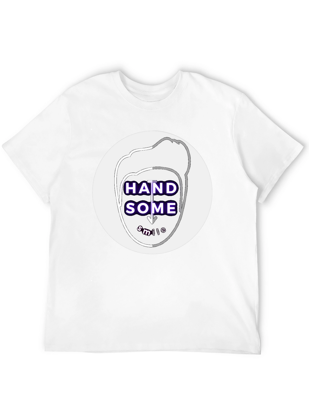 Handsome Smile Graphic Tee - Black Casual T-Shirt