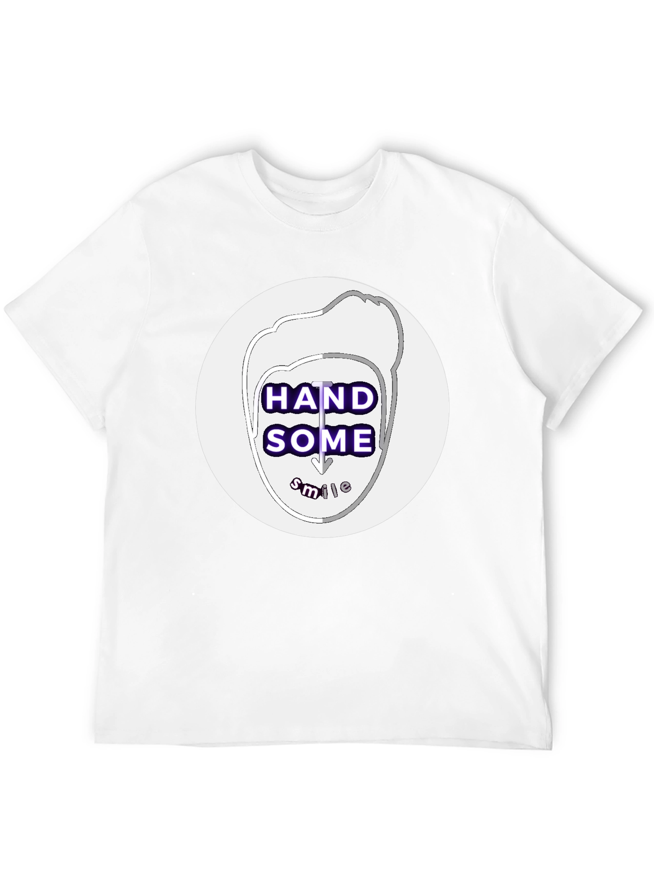 Handsome Smile Graphic Tee - Black Casual T-Shirt