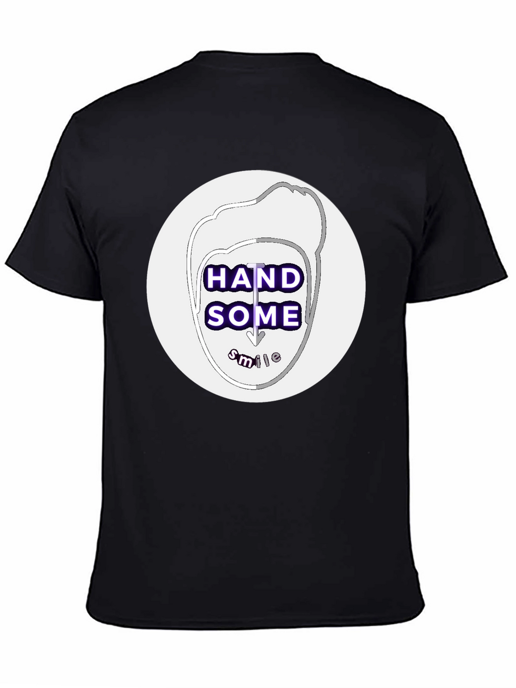 Handsome Smile Graphic Tee - Black Casual T-Shirt