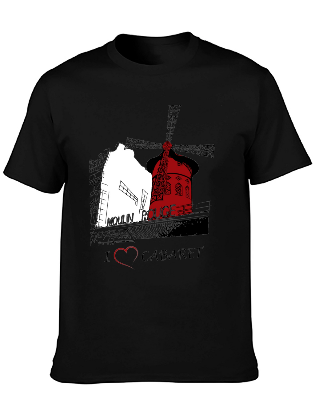 Moulin Rouge Cabaret Graphic Tee - Black Unisex T-Shirt
