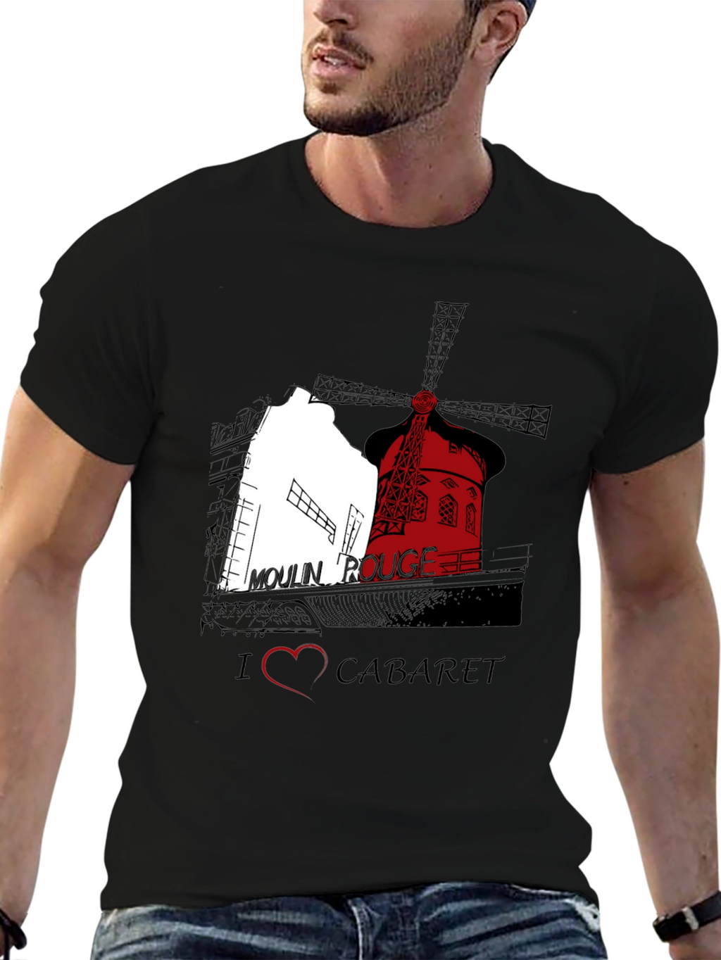 Moulin Rouge Cabaret Graphic Tee - Black Unisex T-Shirt