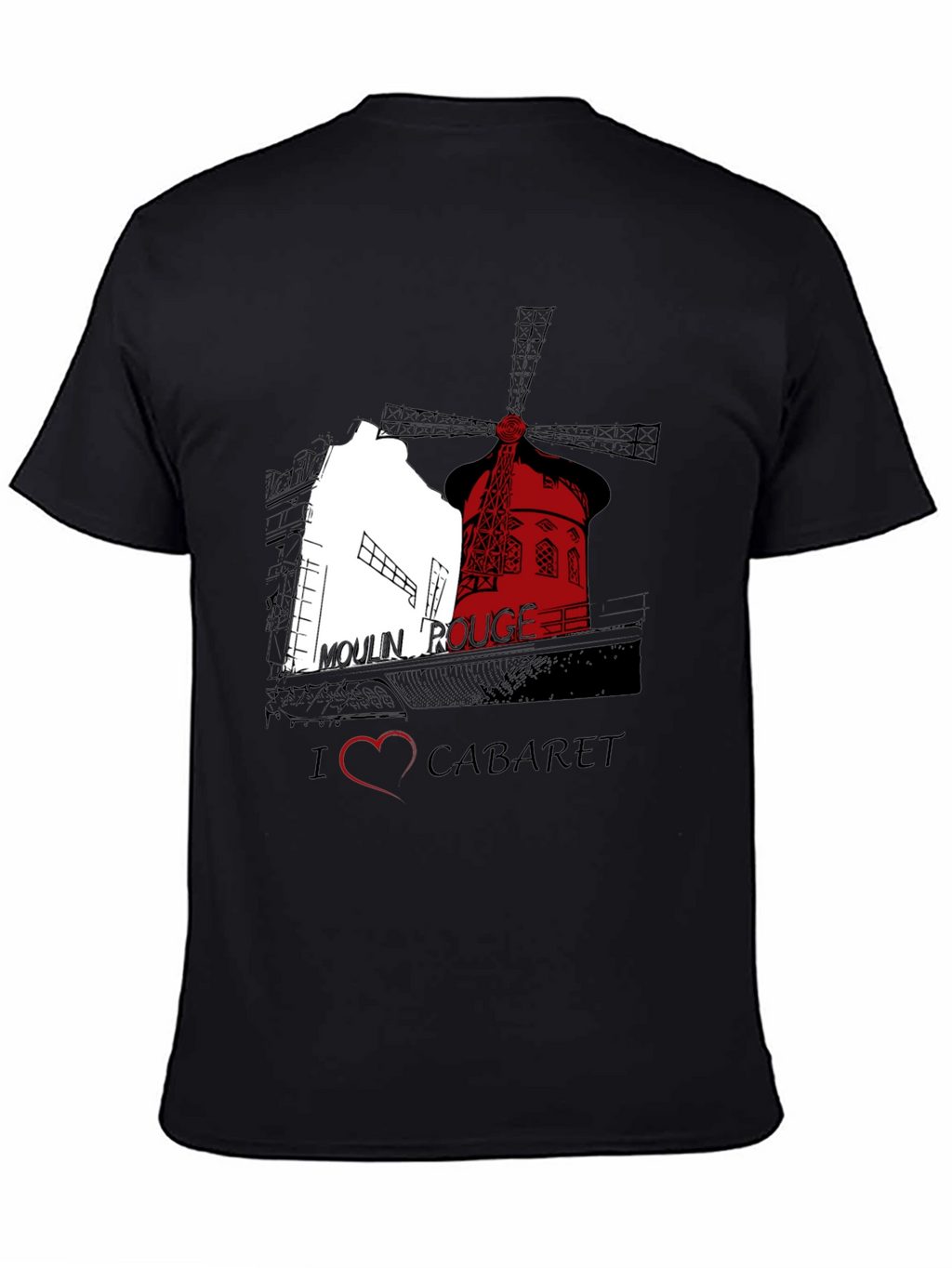 Moulin Rouge Cabaret Graphic Tee - Black Unisex T-Shirt