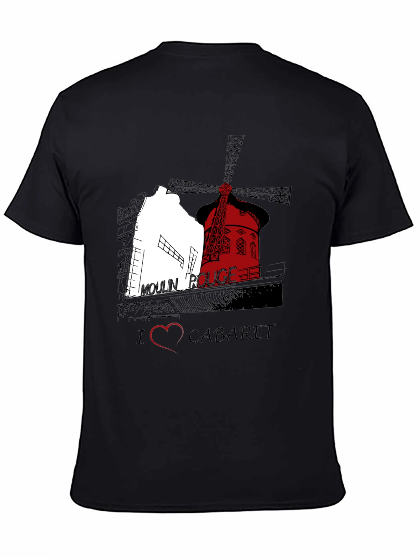 Moulin Rouge Cabaret Graphic Tee - Black Unisex T-Shirt