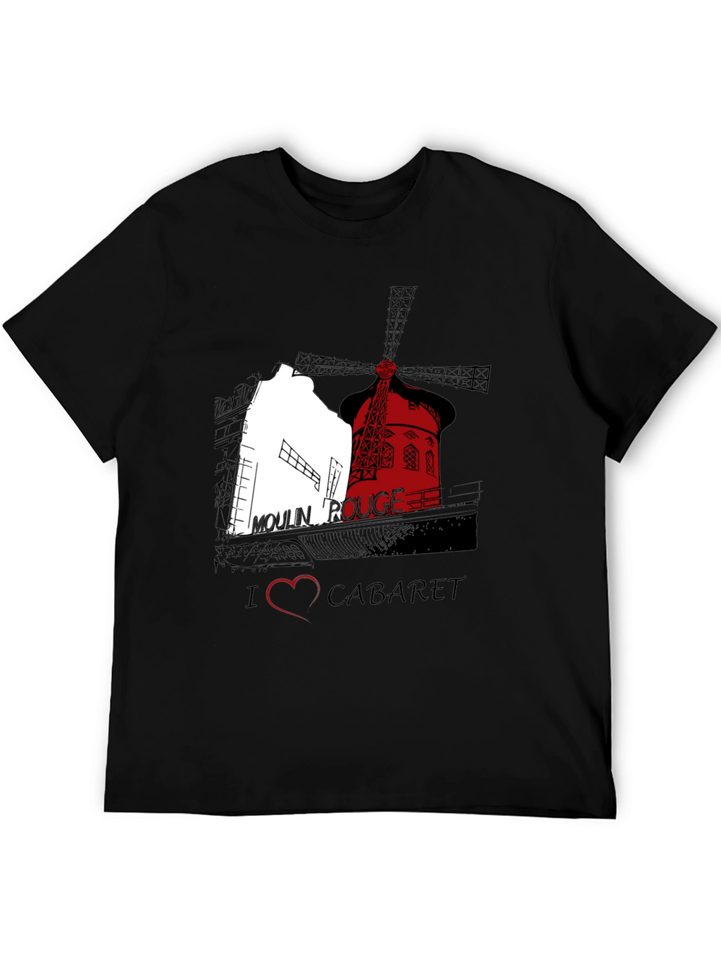 Moulin Rouge Cabaret Graphic Tee - Black Unisex T-Shirt