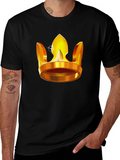Golden Crown Graphic T-Shirt - Regal Style