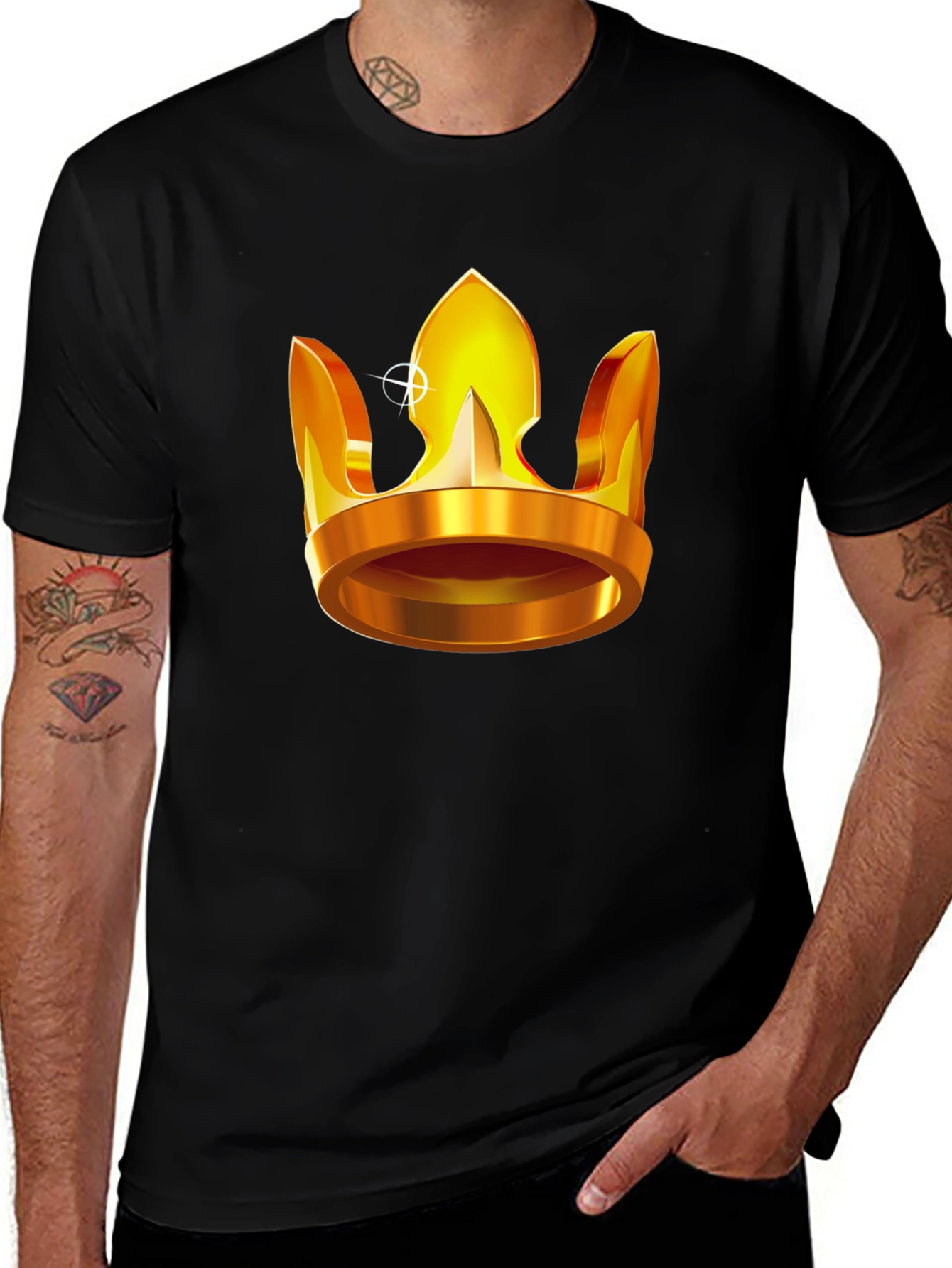 Golden Crown Graphic T-Shirt - Regal Style