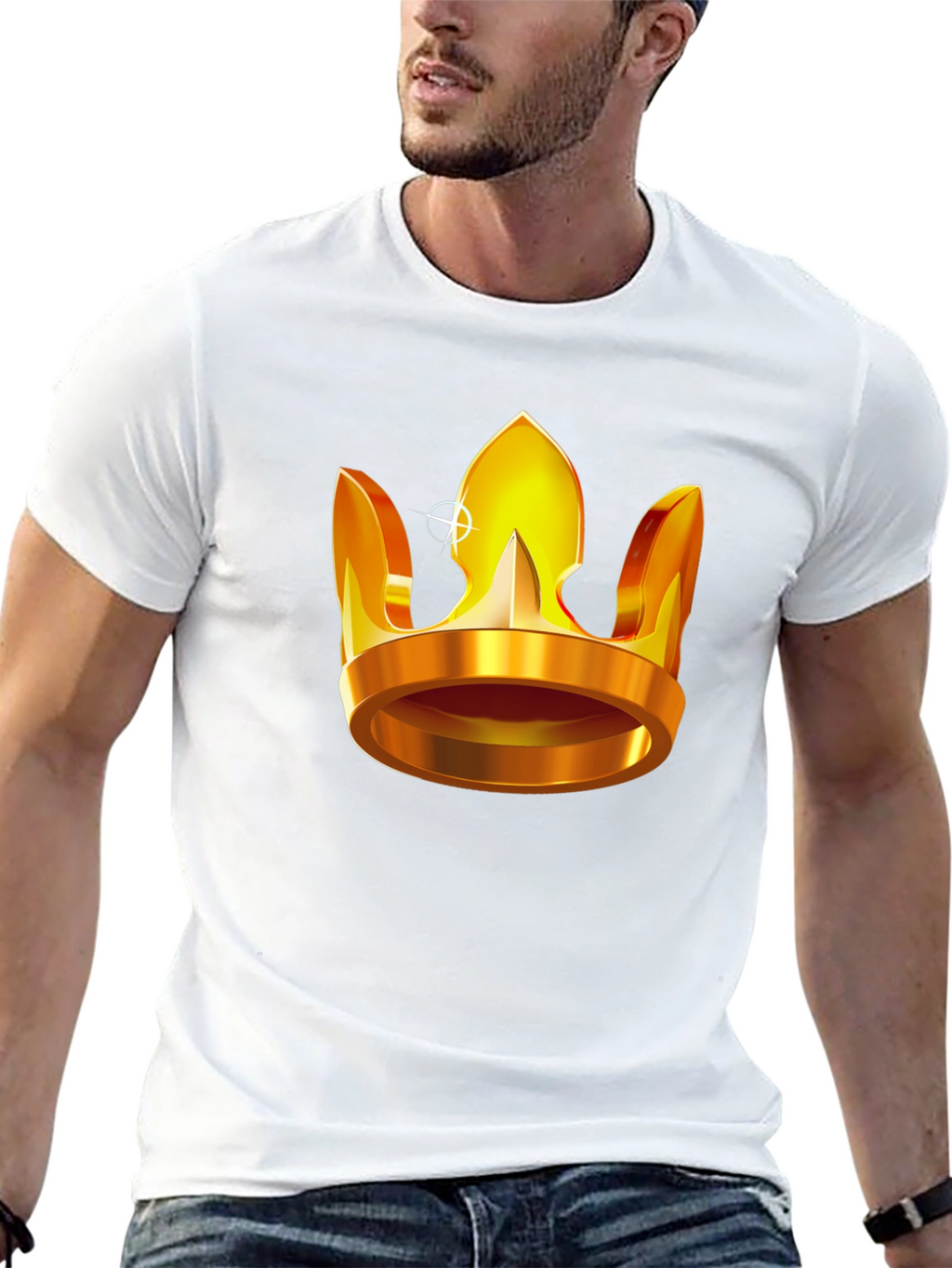 Golden Crown Graphic T-Shirt - Regal Style