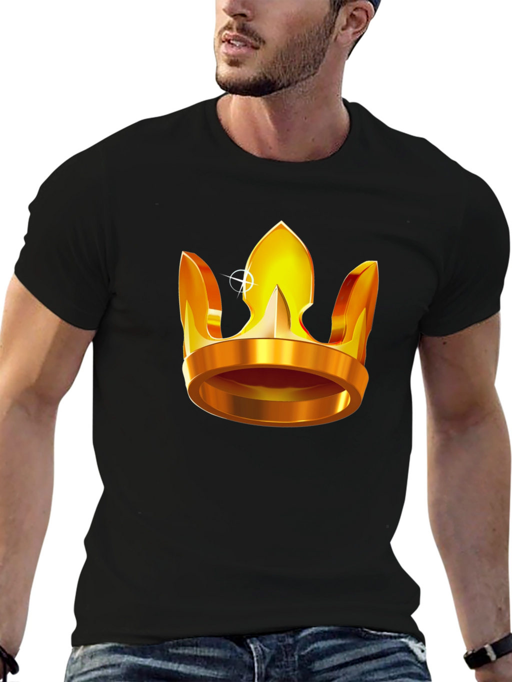 Golden Crown Graphic T-Shirt - Regal Style