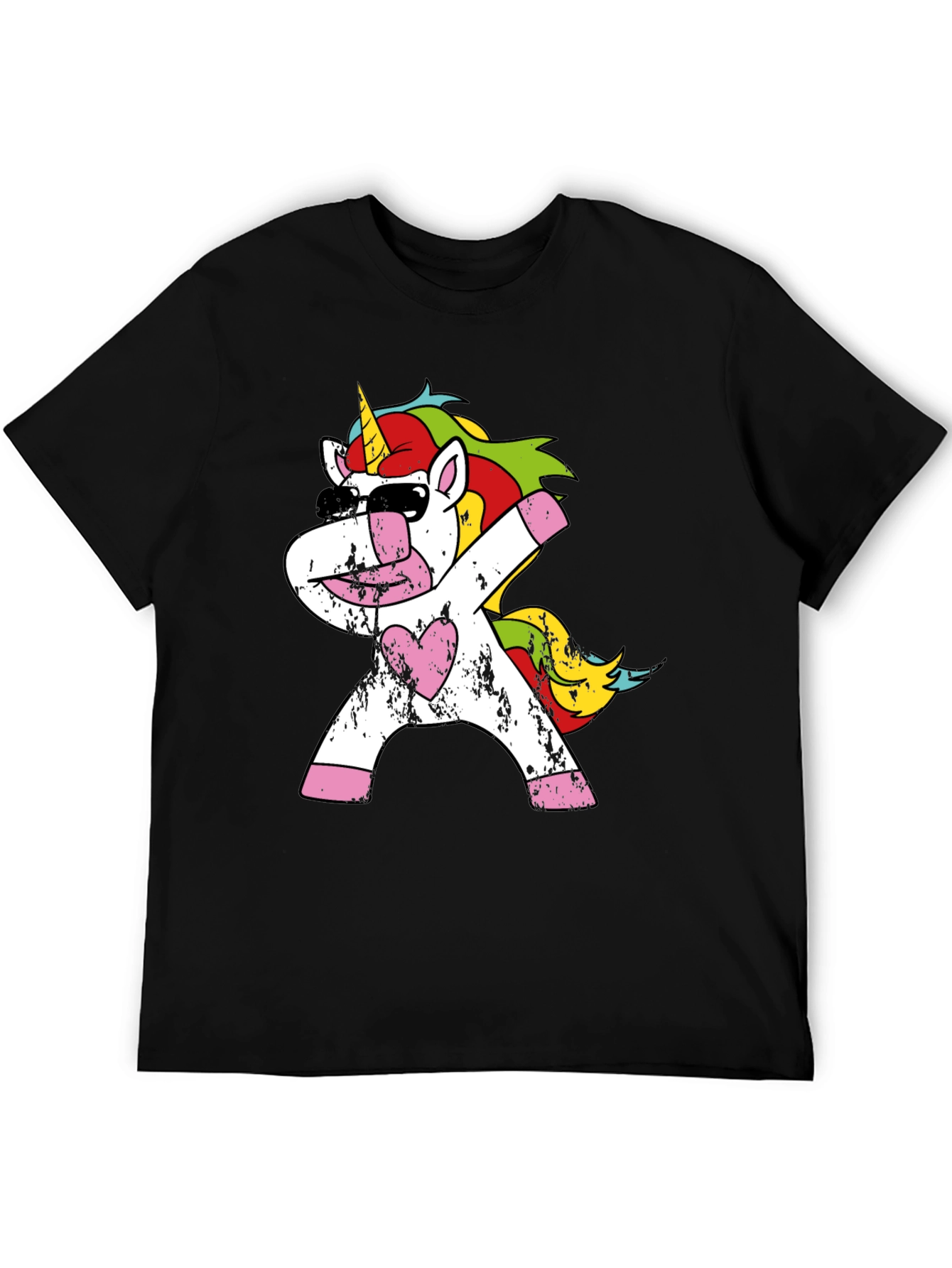 Dabbing Unicorn Graphic Tee - Black