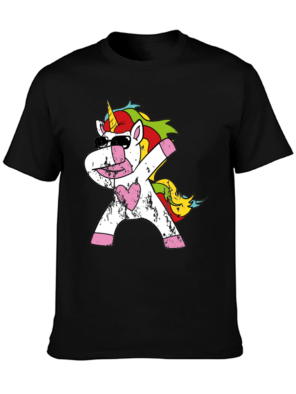 Dabbing Unicorn Graphic Tee - Black
