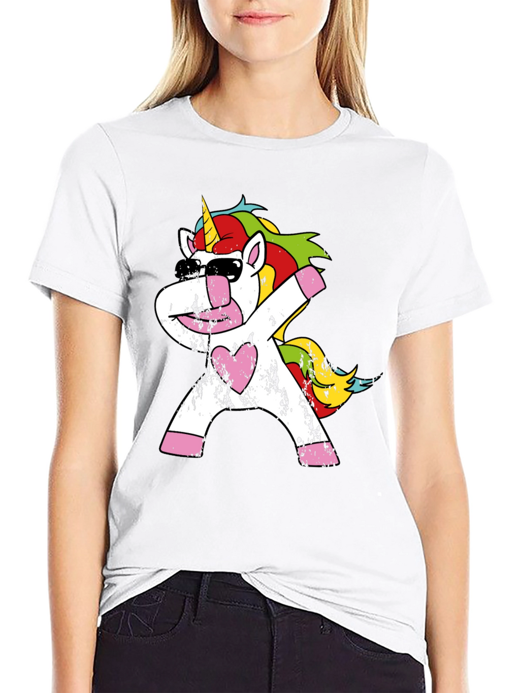 Dabbing Unicorn Graphic Tee - Black