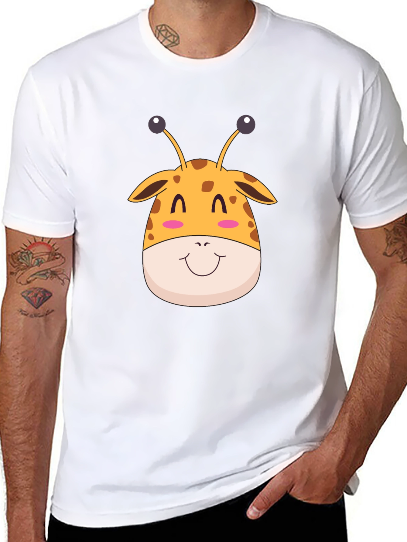 Cute Giraffe Graphic Tee - Fun Animal T-Shirt
