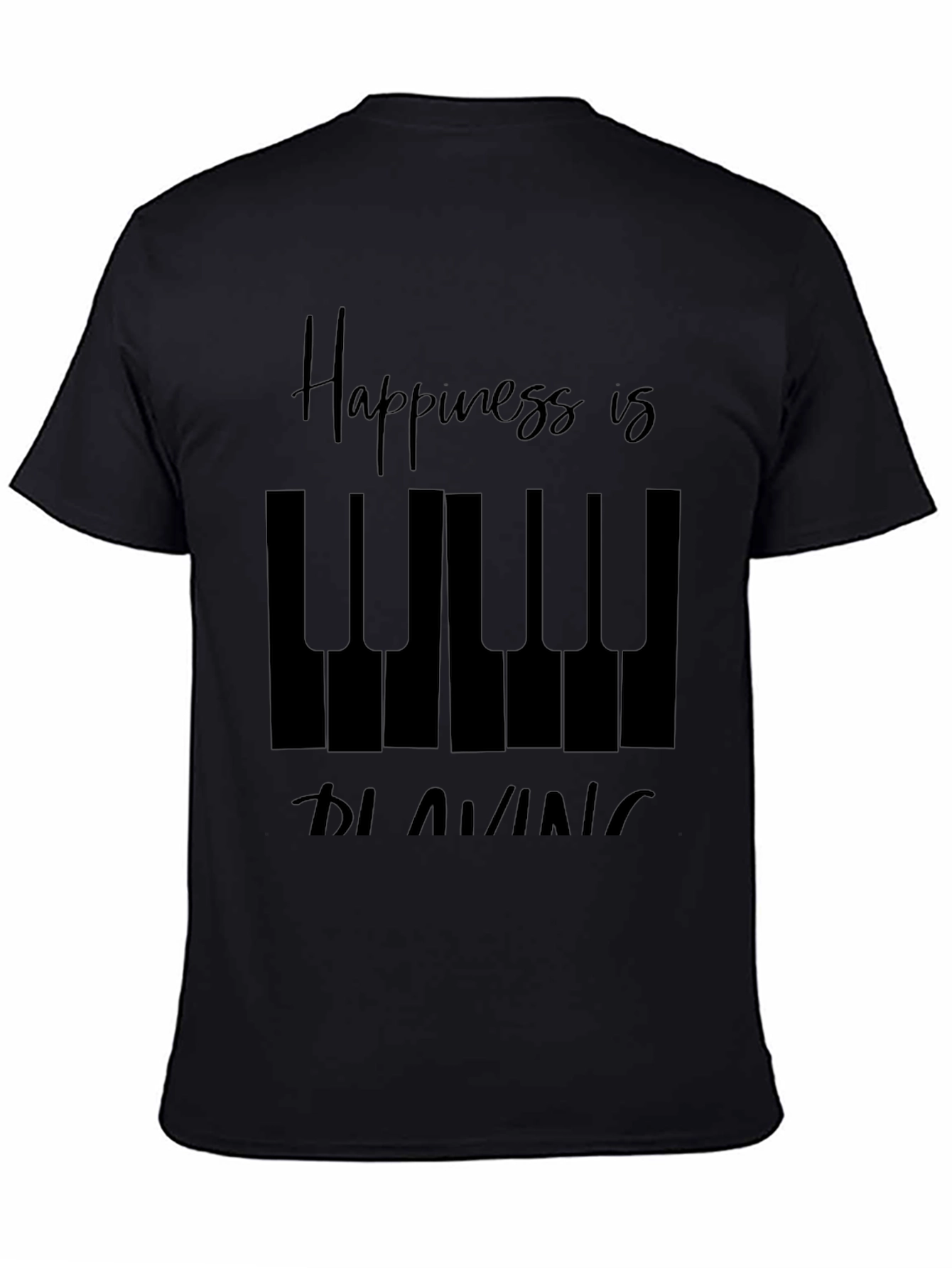 Piano Player Black T-Shirt - Music Lover Tee