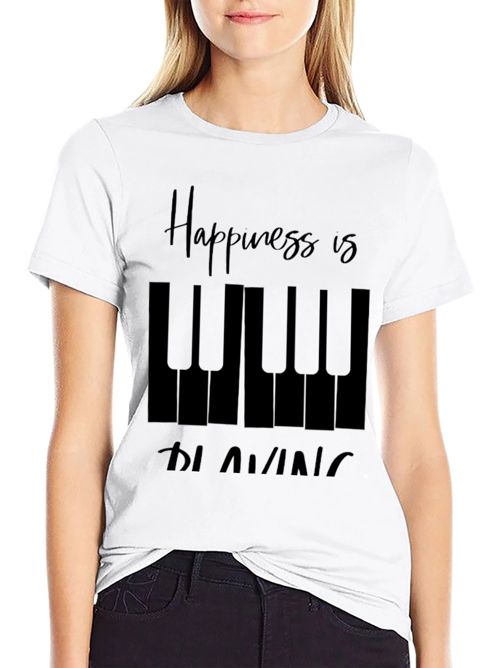 Piano Player Black T-Shirt - Music Lover Tee