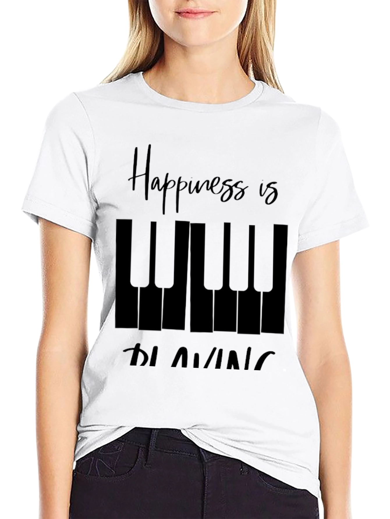 Piano Player Black T-Shirt - Music Lover Tee