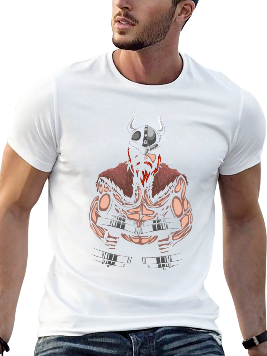 Viking Gym T-Shirt - Black Cotton Graphic Tee