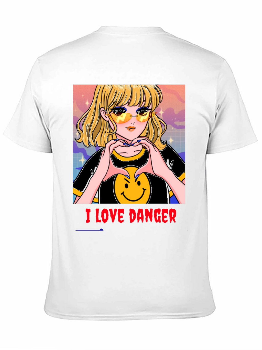 I Love Danger Anime Girl Graphic Tee