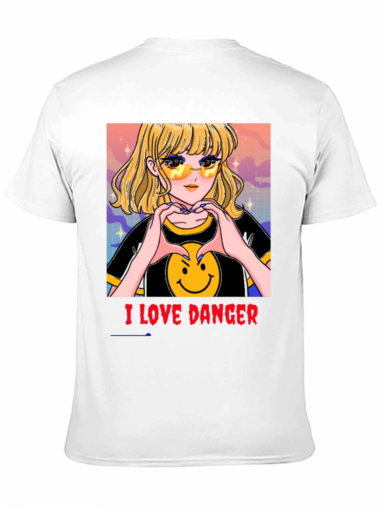I Love Danger Anime Girl Graphic Tee