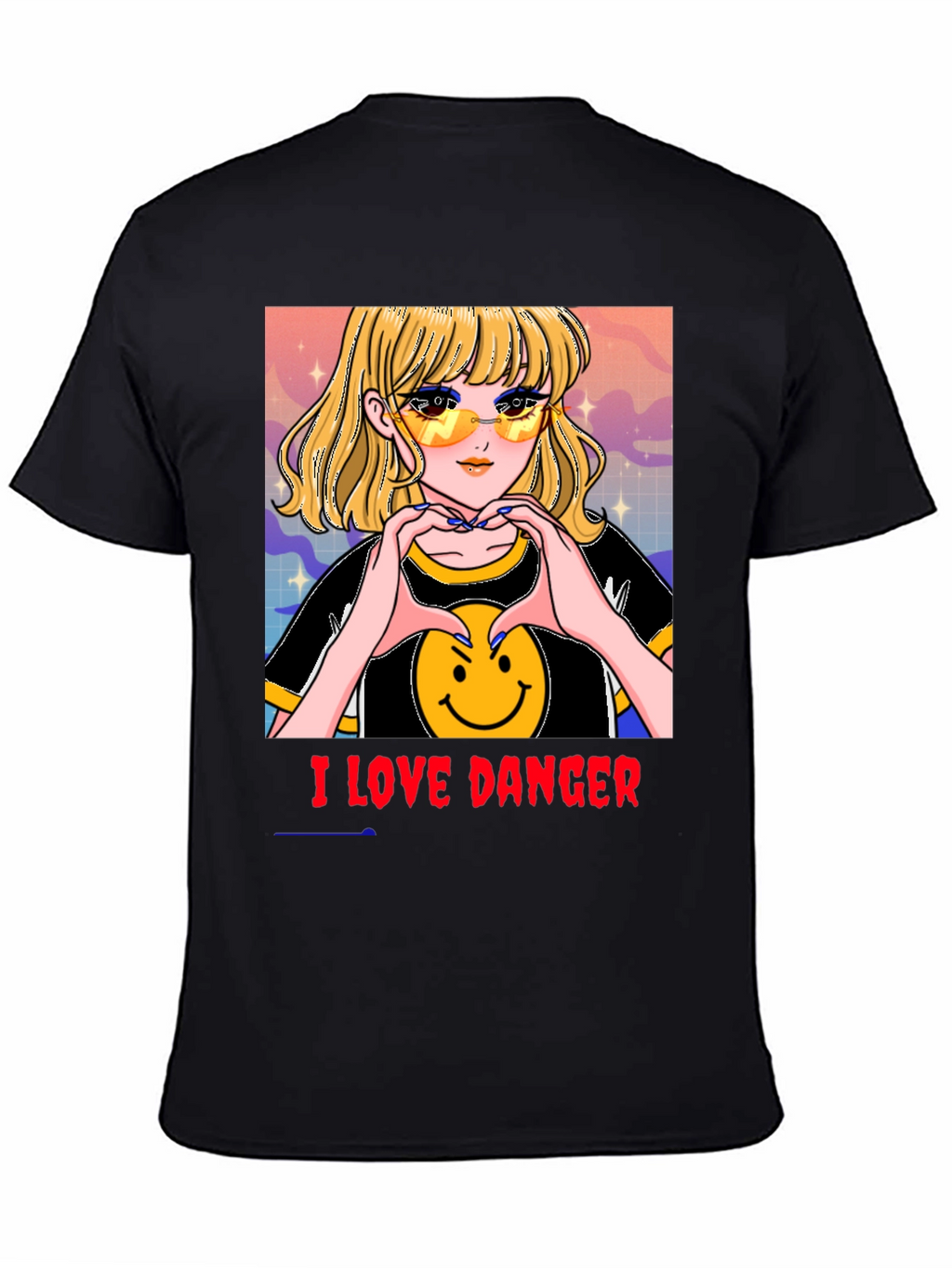I Love Danger Anime Girl Graphic Tee