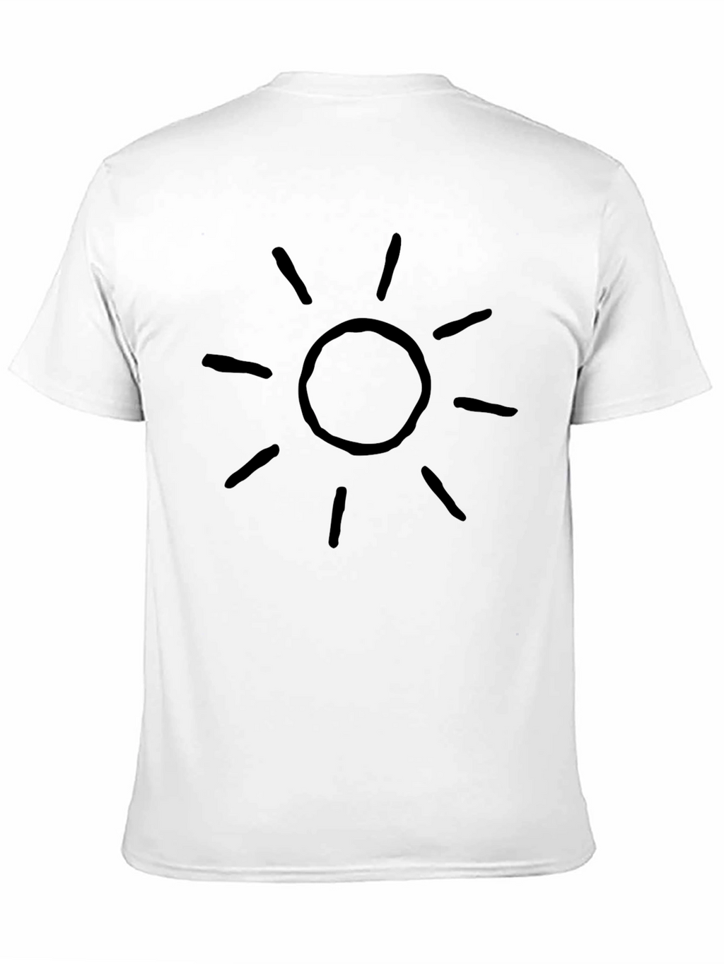 Mens Black Sun Graphic Tee - Casual Cotton T-Shirt