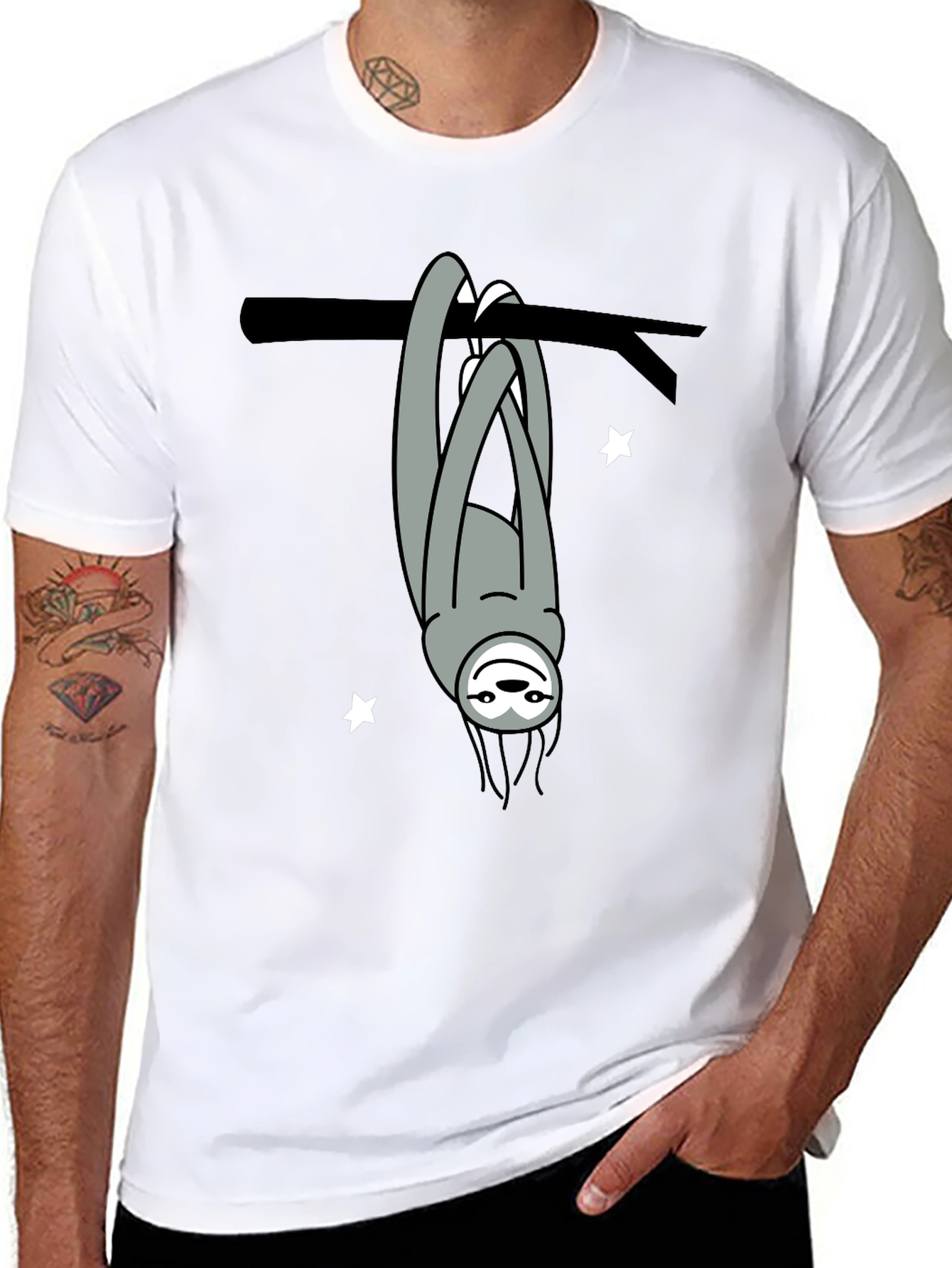 Hanging Sloth Graphic Tee - Relaxed Fit