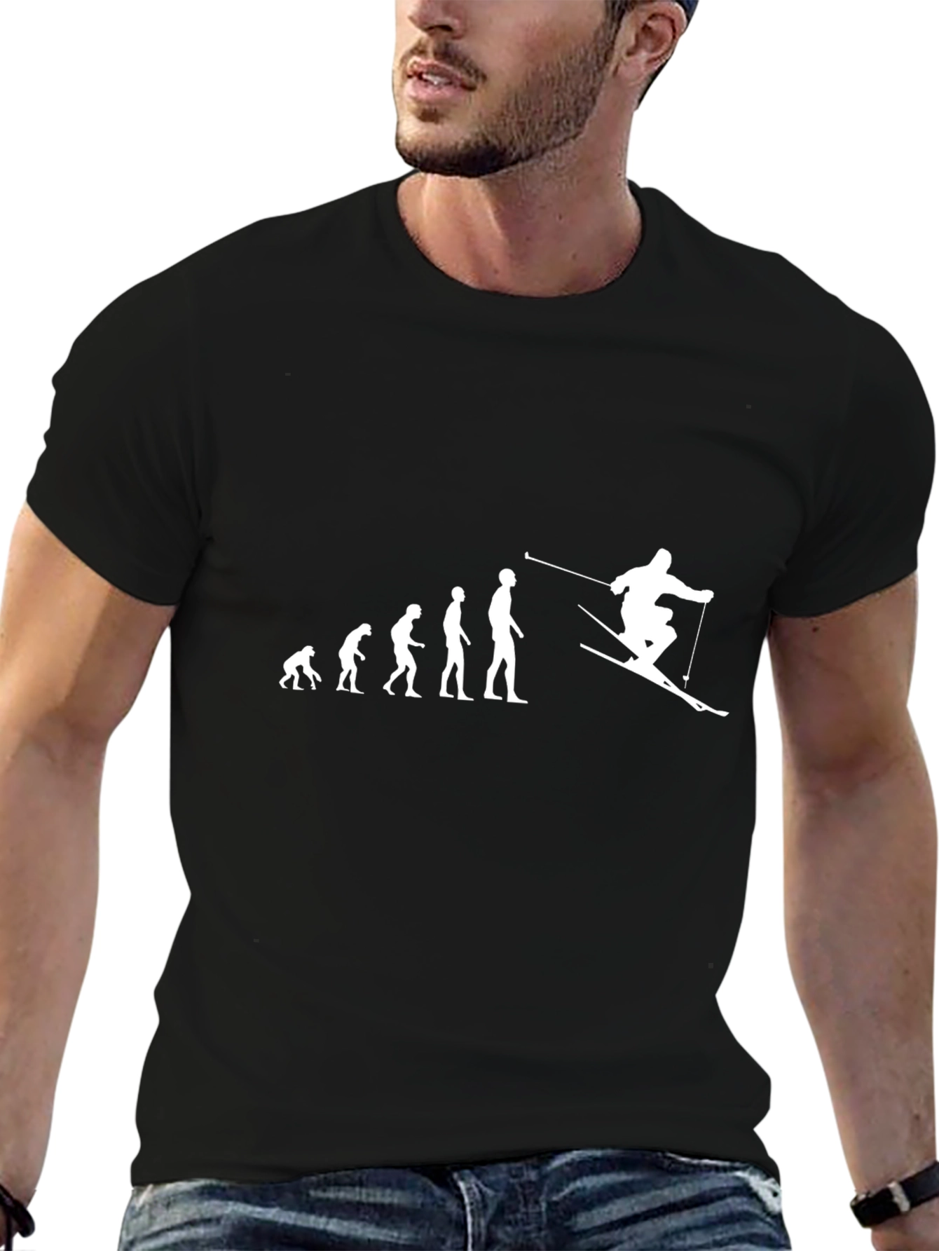 Evolution of Skiing Graphic T-Shirt