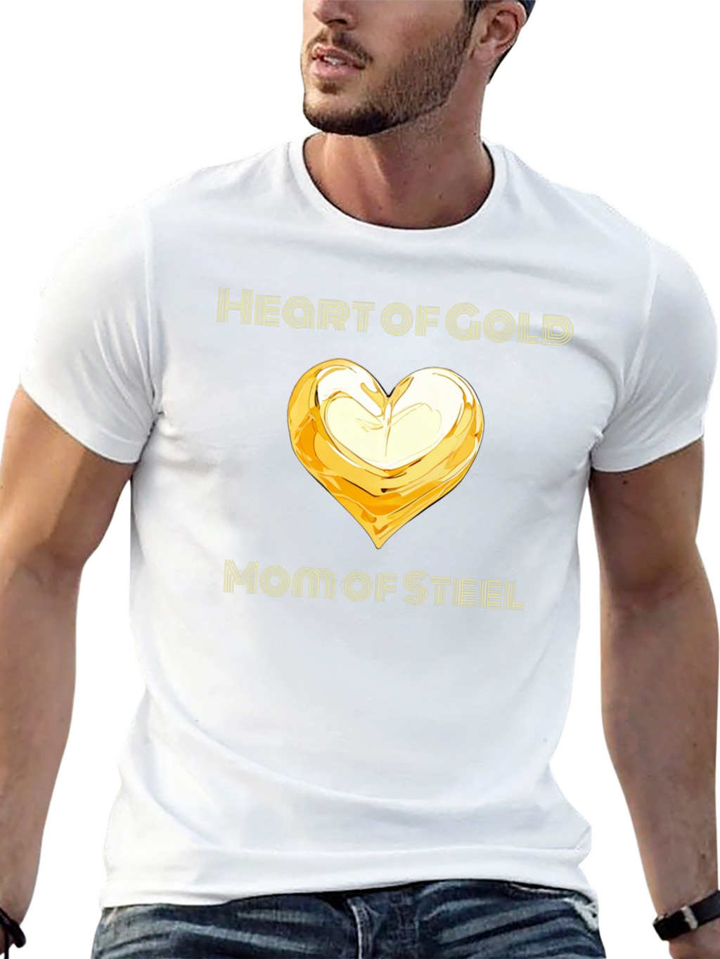 Heart of Gold Mom of Steel T-Shirt - Black