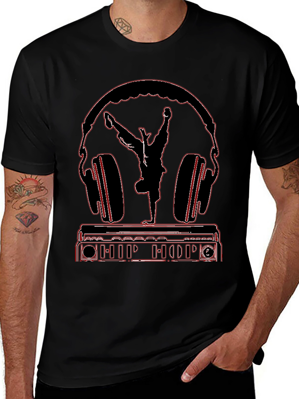 Hip Hop Headphones Graphic Tee