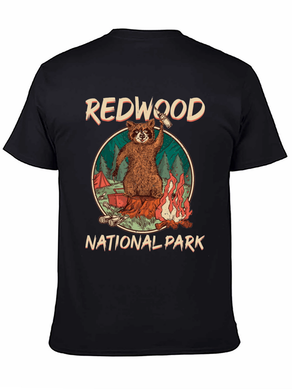 Redwood National Park Raccoon Camping T-Shirt