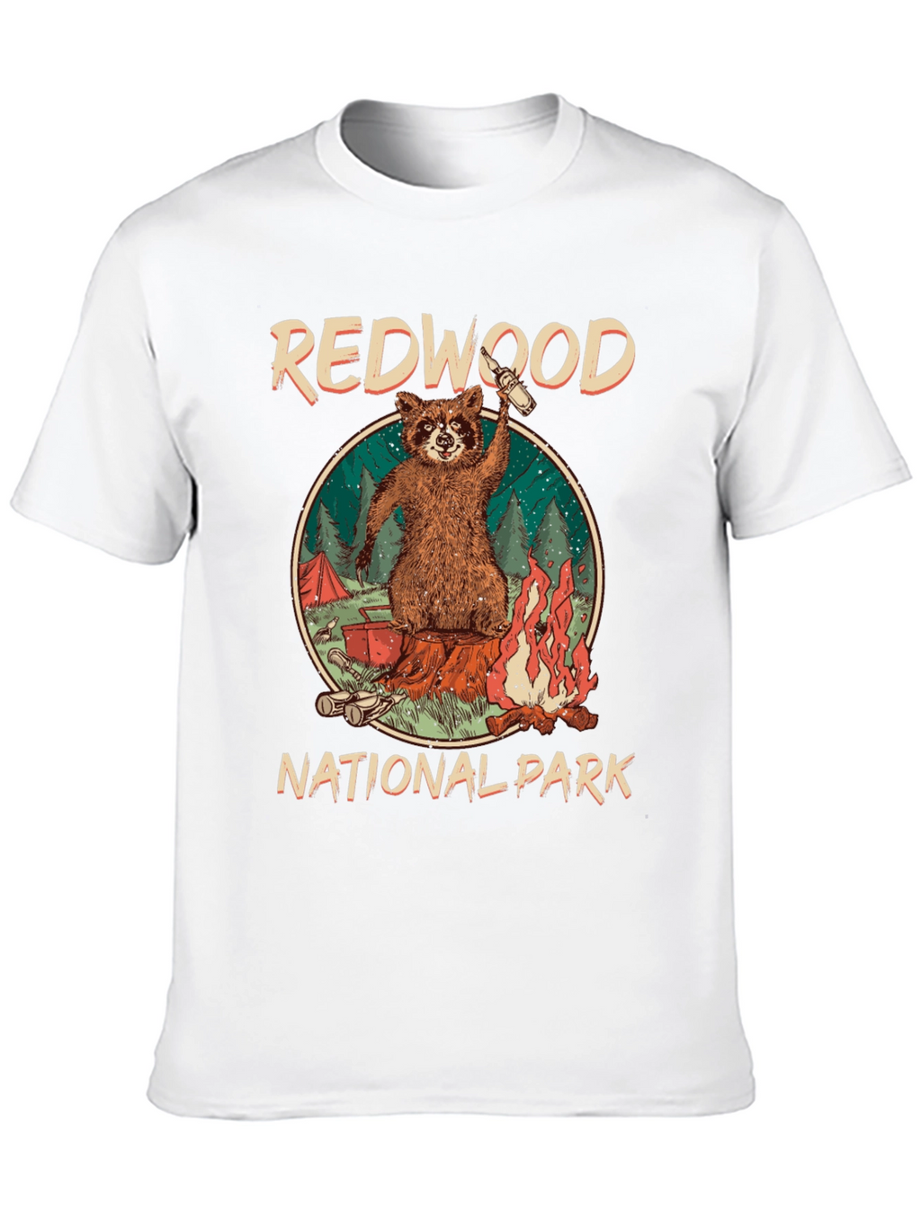 Redwood National Park Raccoon Camping T-Shirt
