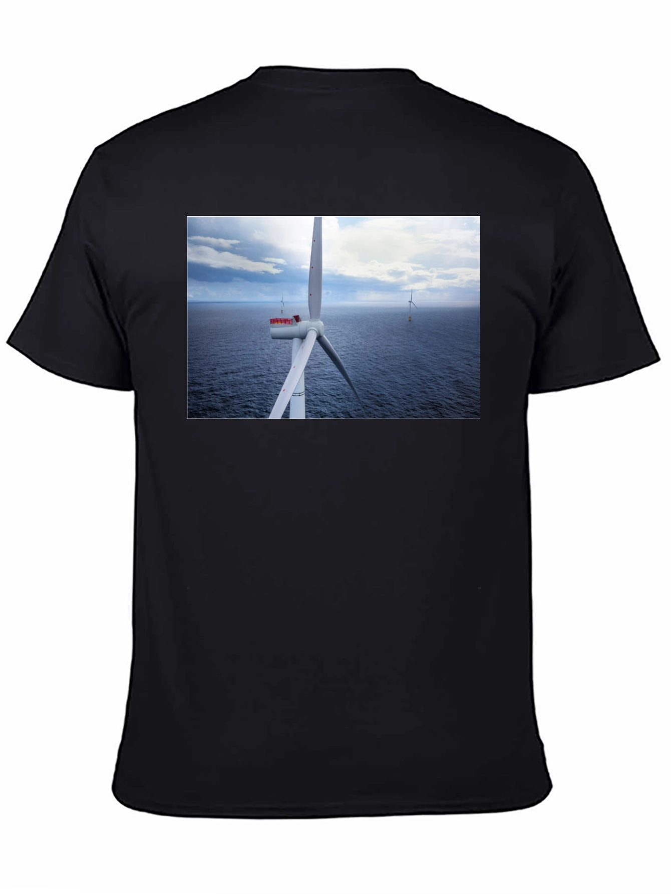 Wind Turbine Ocean Graphic T-Shirt