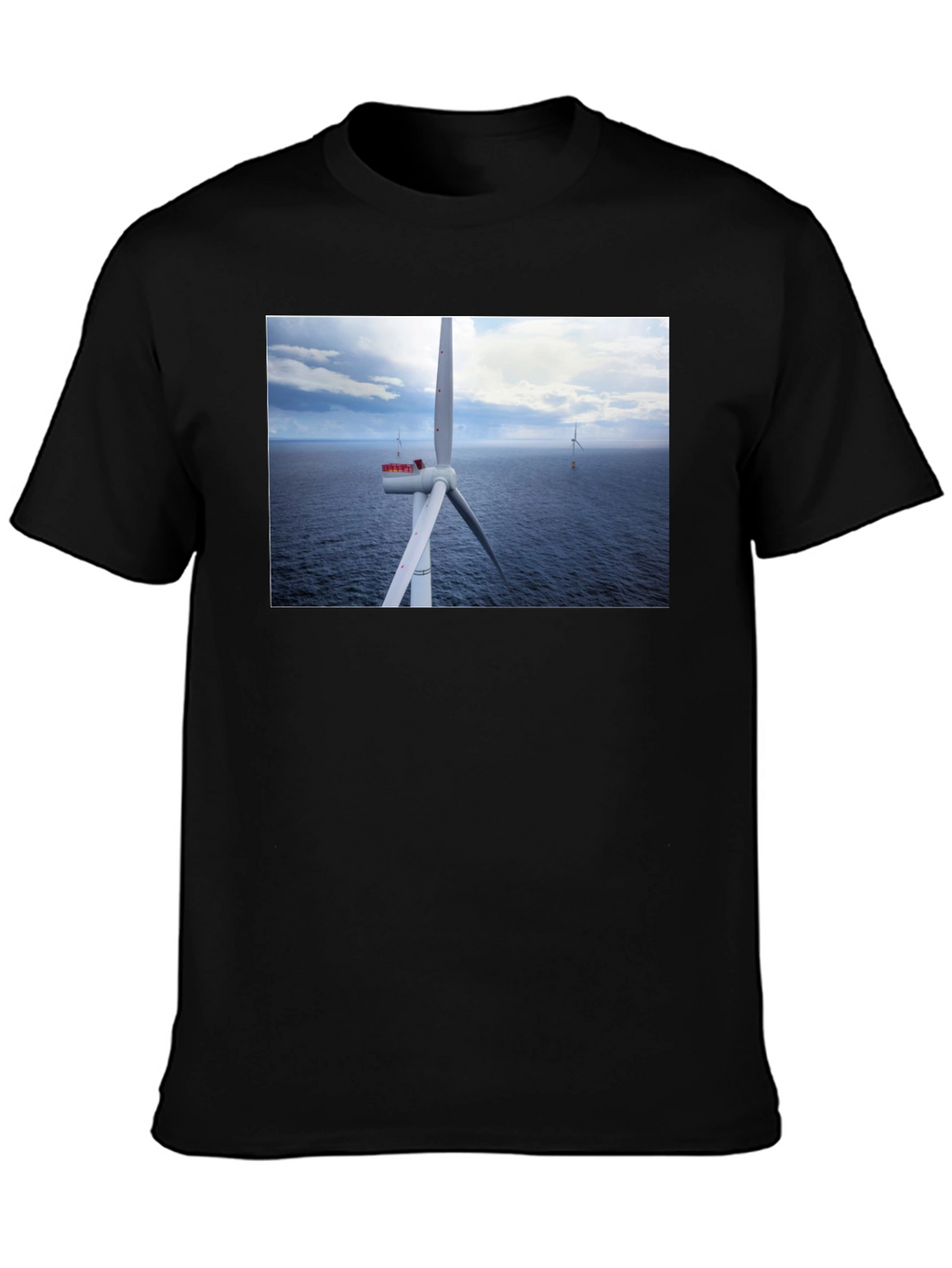 Wind Turbine Ocean Graphic T-Shirt