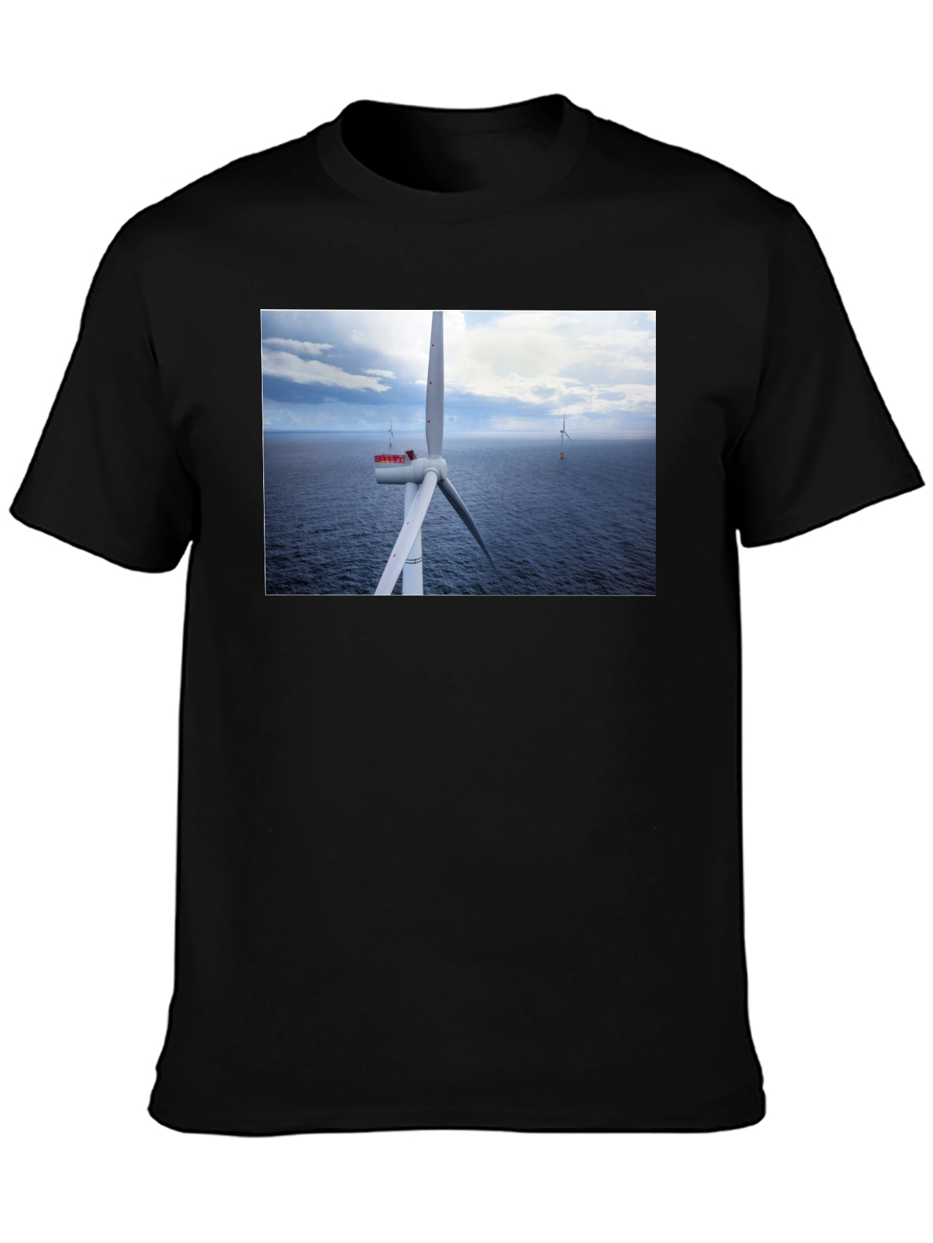 Wind Turbine Ocean Graphic T-Shirt