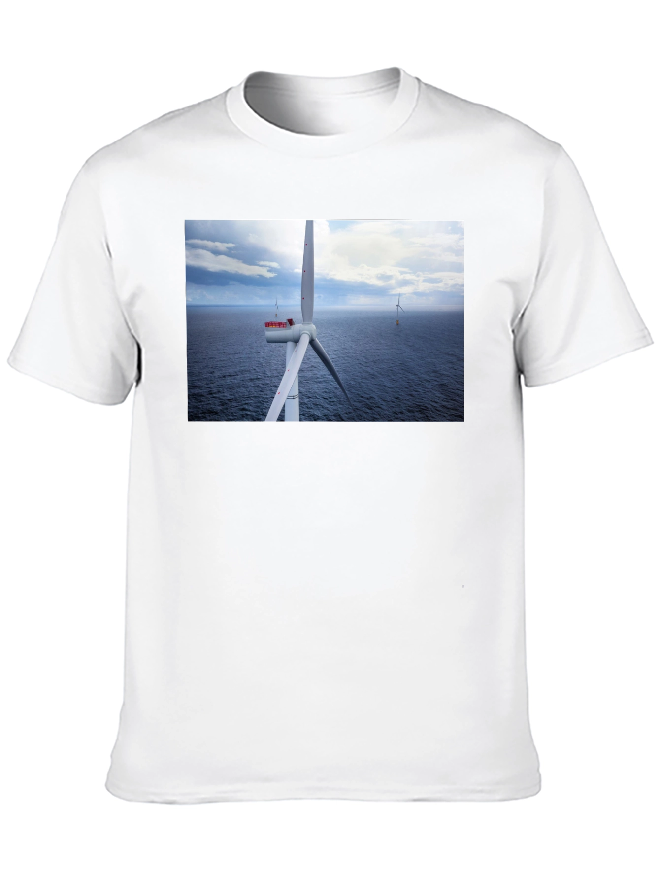 Wind Turbine Ocean Graphic T-Shirt