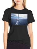 Wind Turbine Ocean Graphic T-Shirt