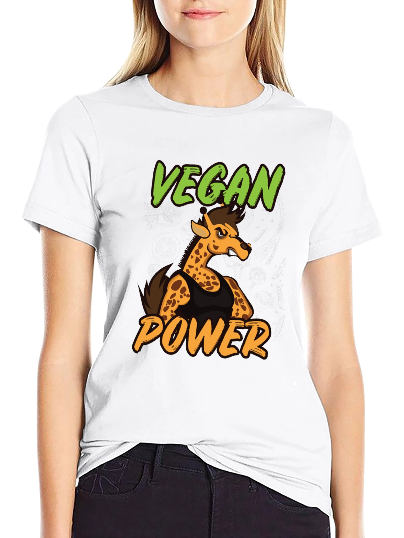 Vegan Power Giraffe T-Shirt - Unisex