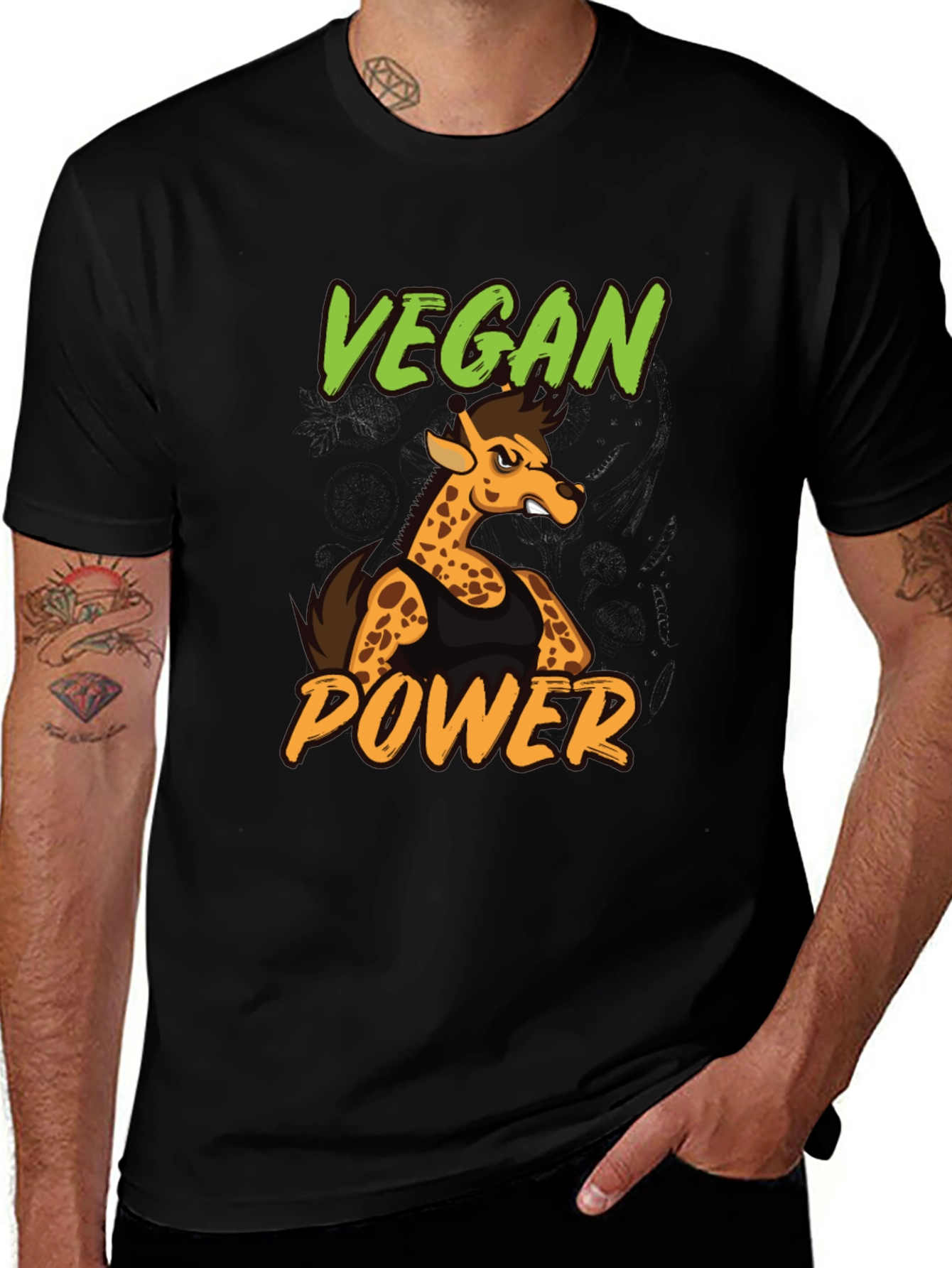 Vegan Power Giraffe T-Shirt - Unisex