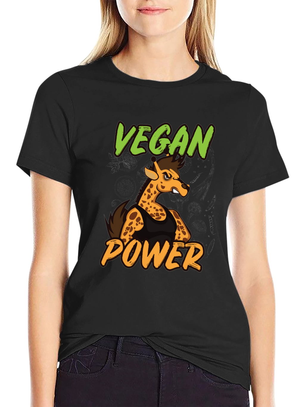 Vegan Power Giraffe T-Shirt - Unisex