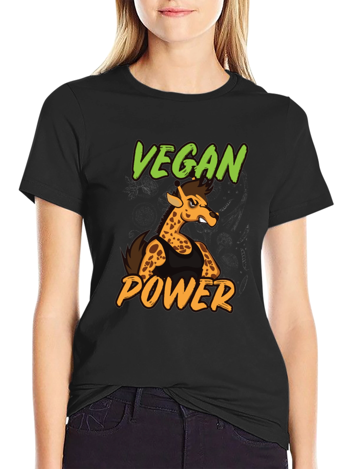 Vegan Power Giraffe T-Shirt - Unisex