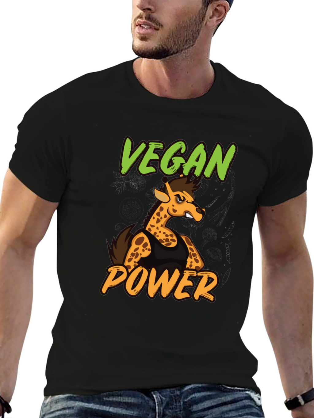 Vegan Power Giraffe T-Shirt - Unisex